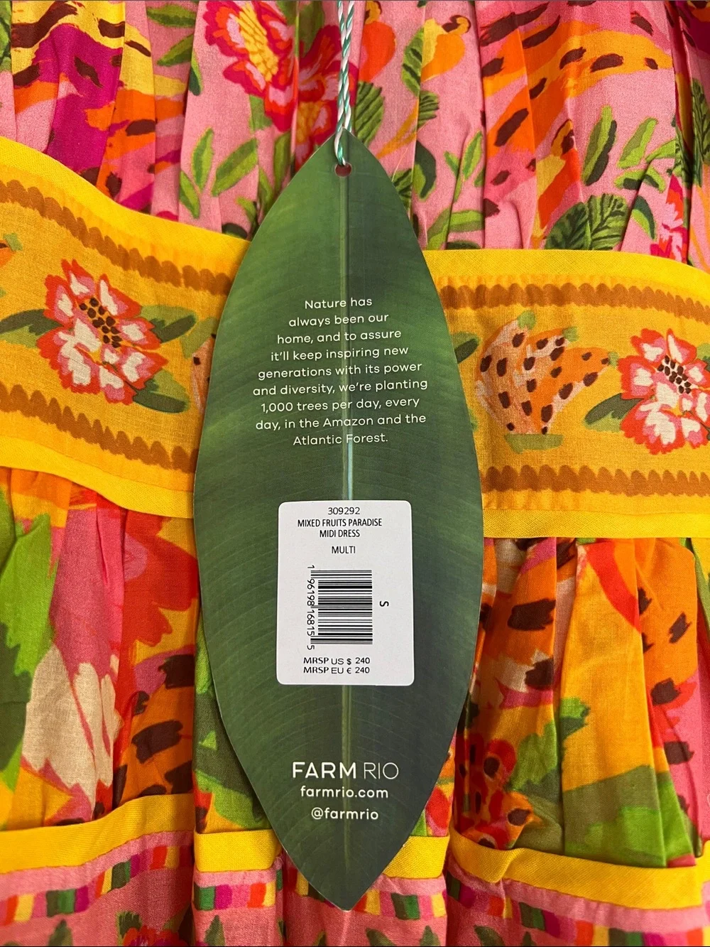 FARM Rio NWT! Pink & Yellow Floral Tiered Sundress - Picture 12 of 14